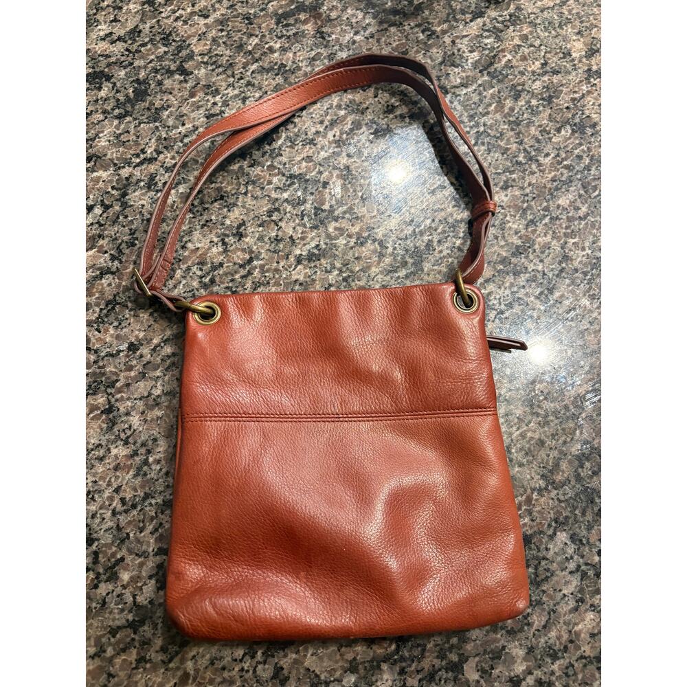 Margot New York Leather Crossbody Shoulder Bag - Cognac Brown - Pre-owned